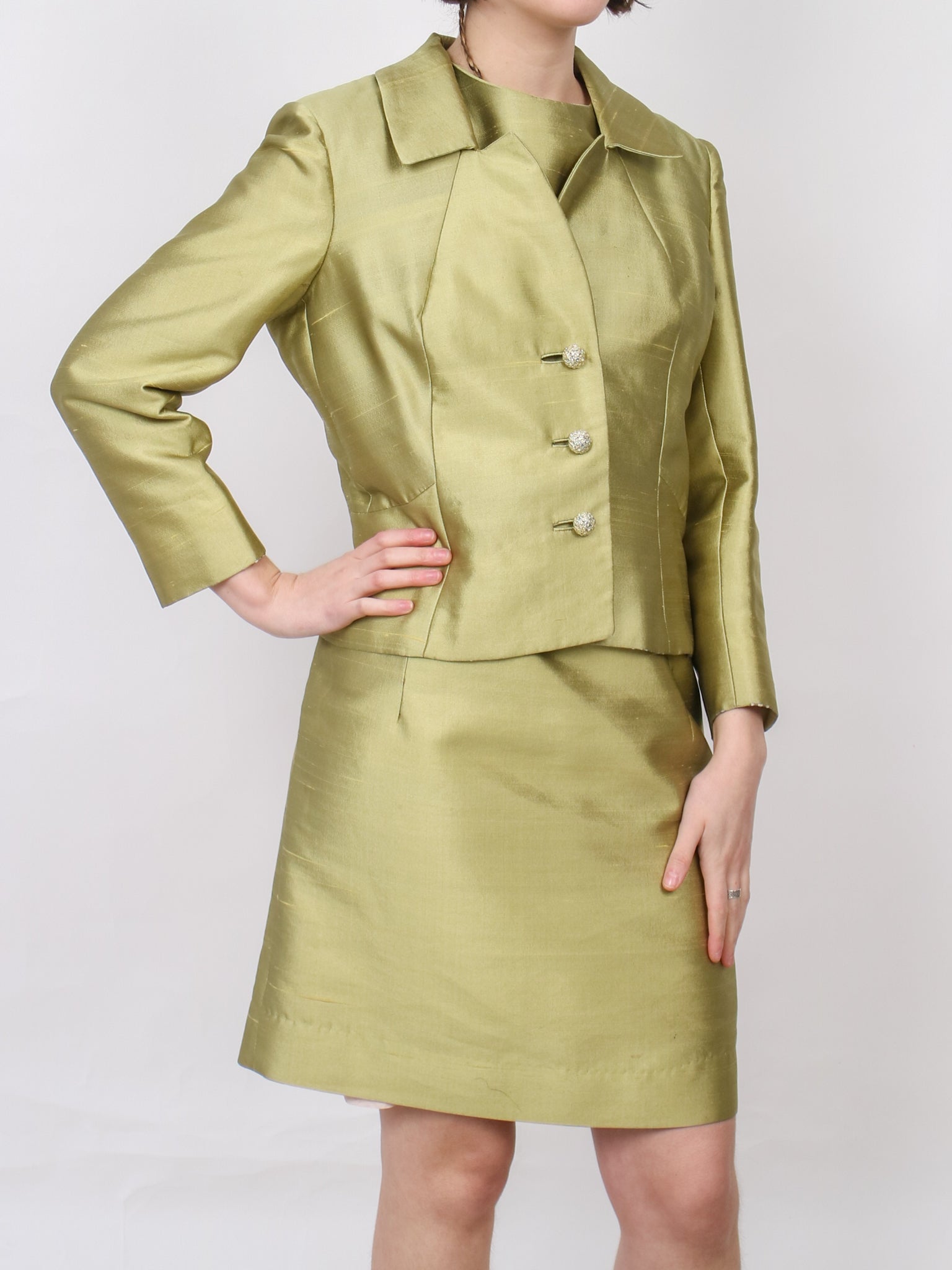 silk sheath dress with jacket Leely Women Ivory Satin Floor Length Wedding Dress with Jacket Sheath V Neck 2 Piece Engagement Dress