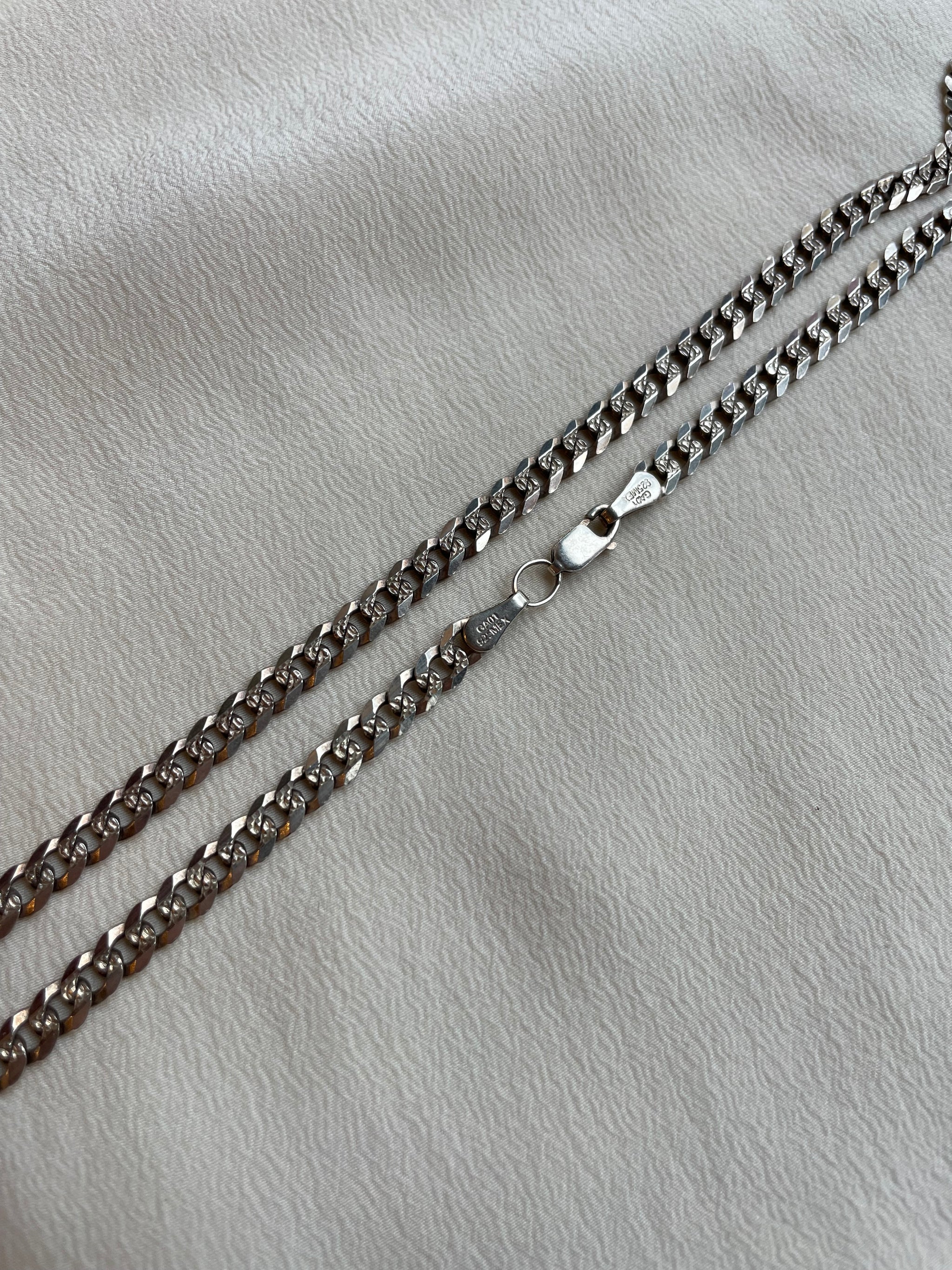 925 Sterling Silver Ga01 Silver Chain Silver Chain With Carved