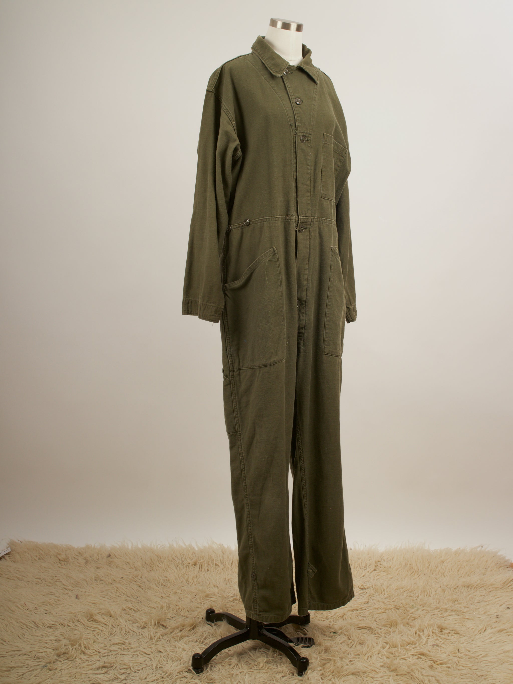 1970s US Military Green Boiler Suit Jumpsuit Vanderbilt Shirt CO