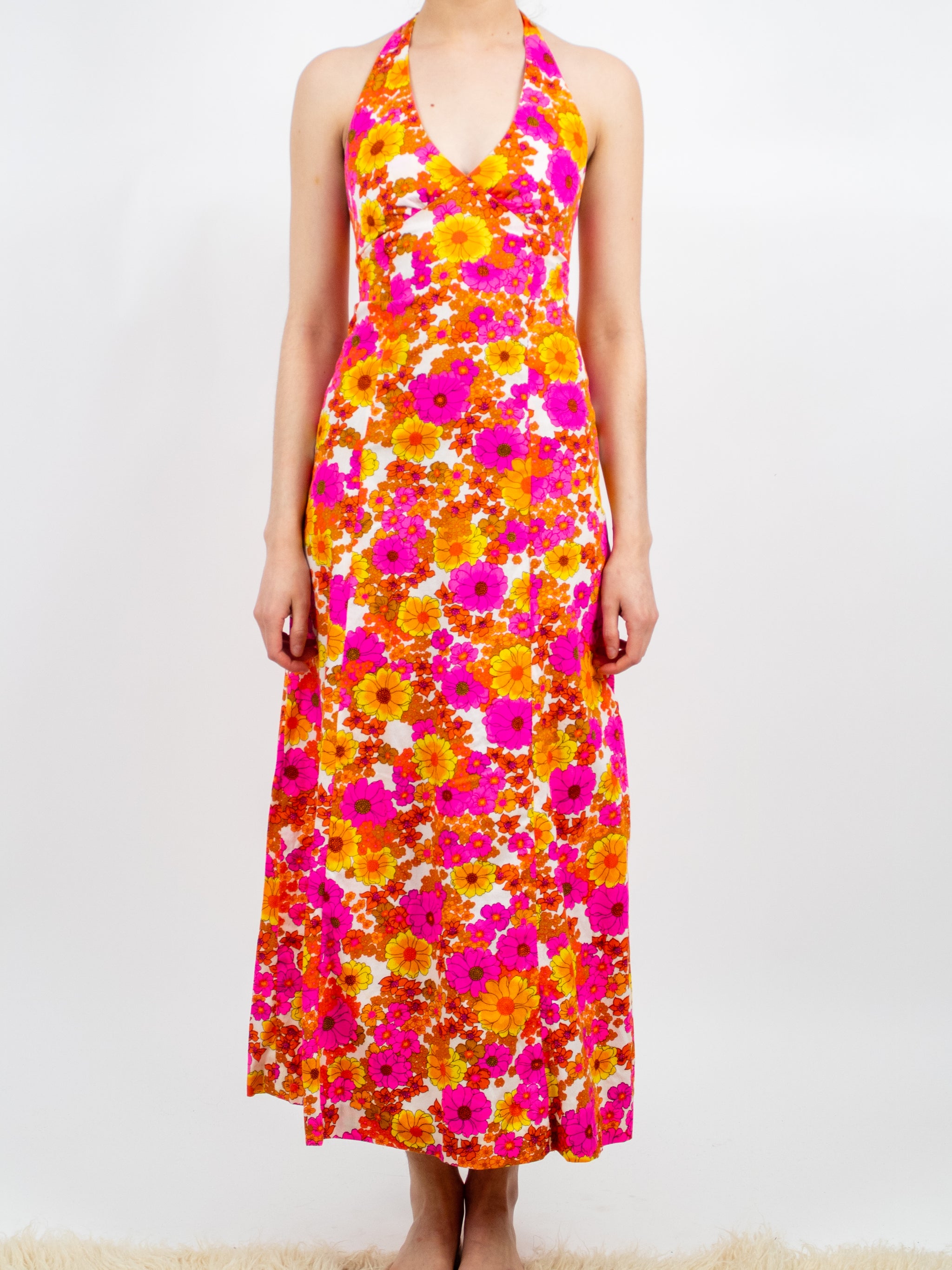 Matlensilver Trina Turk Maxi Dress 1970s Floral Hawaiian Halter Maxi Dress  With Matching Bolero  Erin Templeton