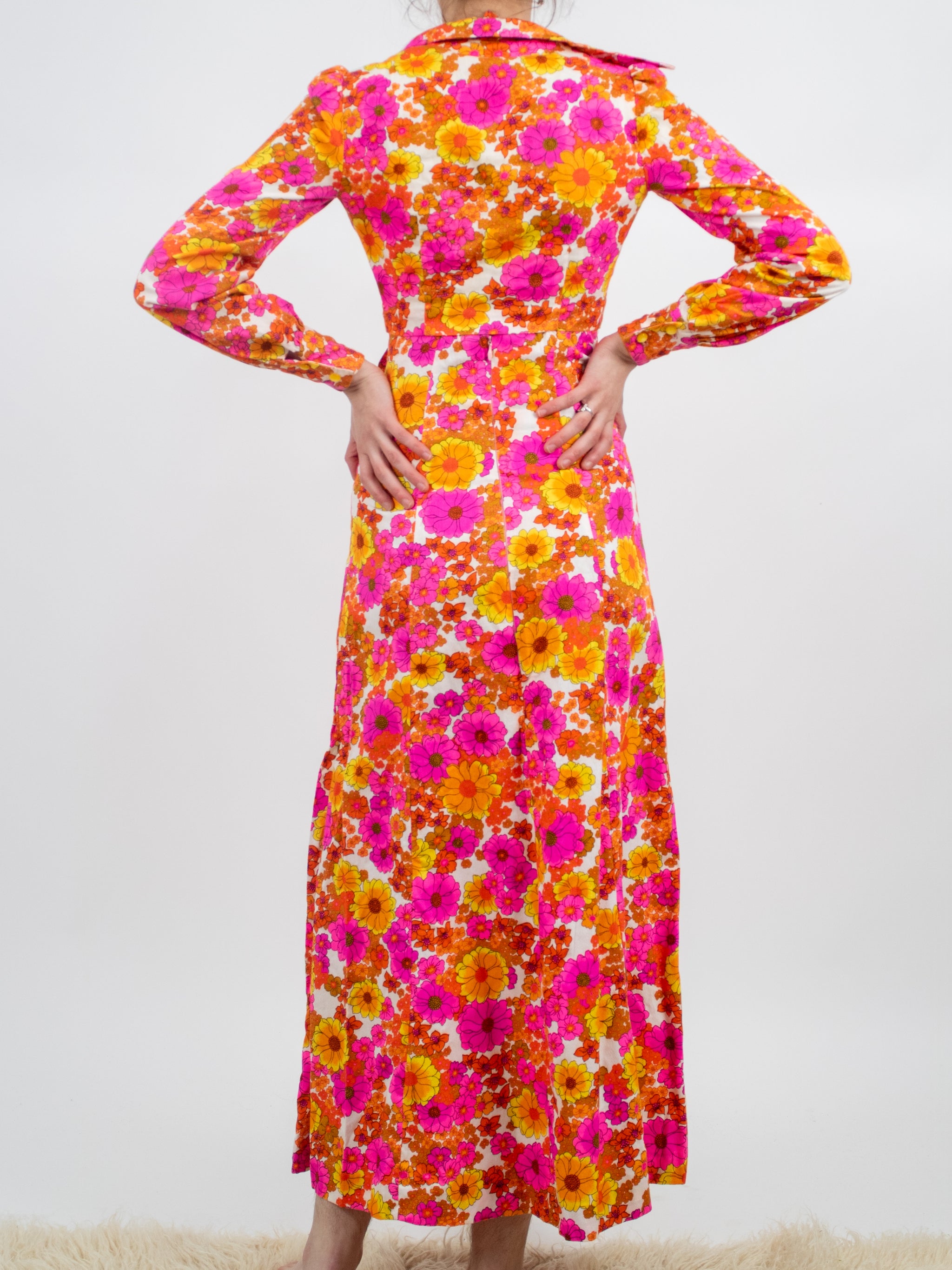 1970s Floral Hawaiian Halter Maxi Dress with Matching Bolero