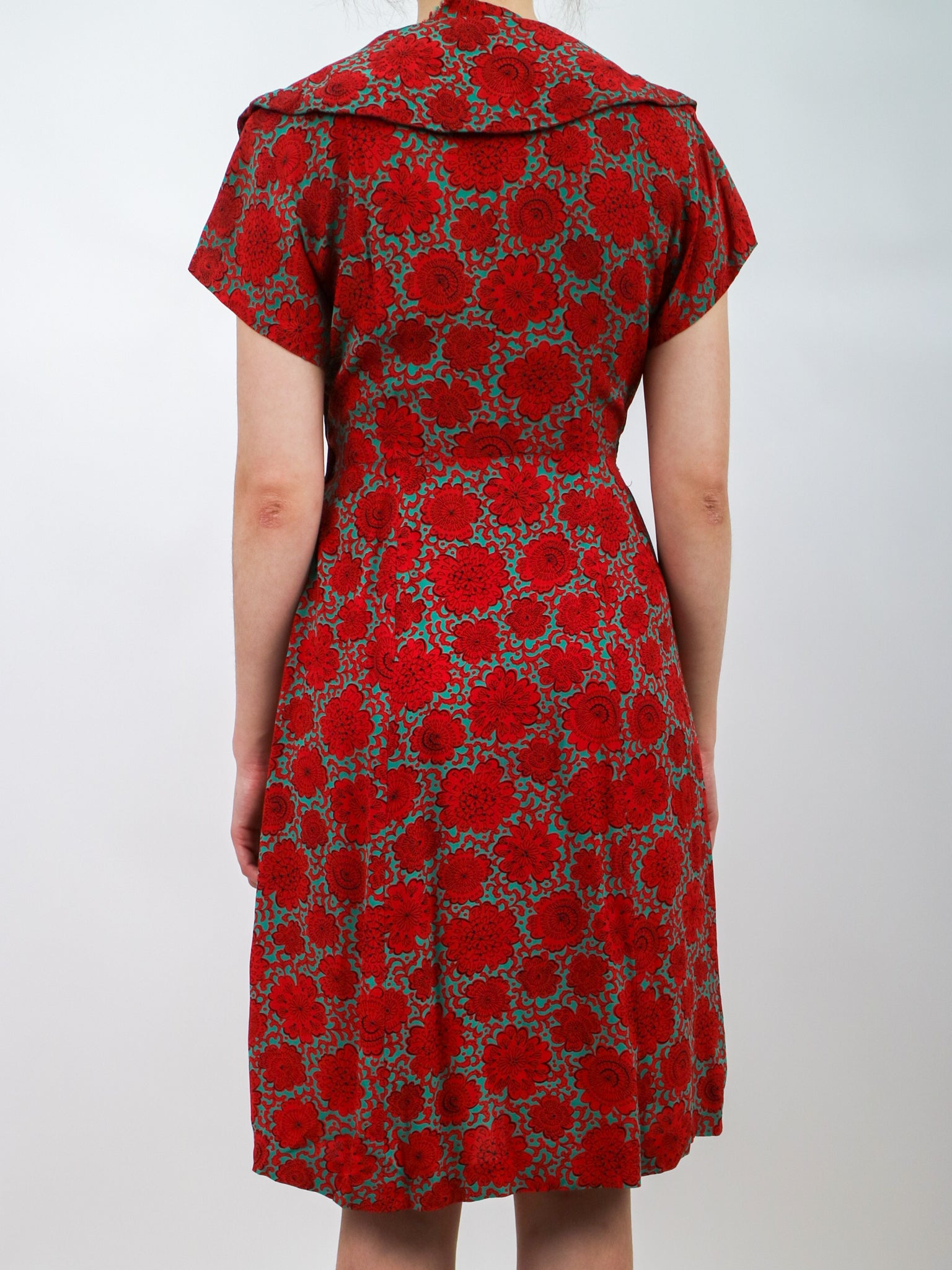 50s floral print flare combo dress 1950's/60's Yellow Floral Fit and Flare Summer Garden Party Dress / Rockabilly / Pin-up / Rare Collectable Retro