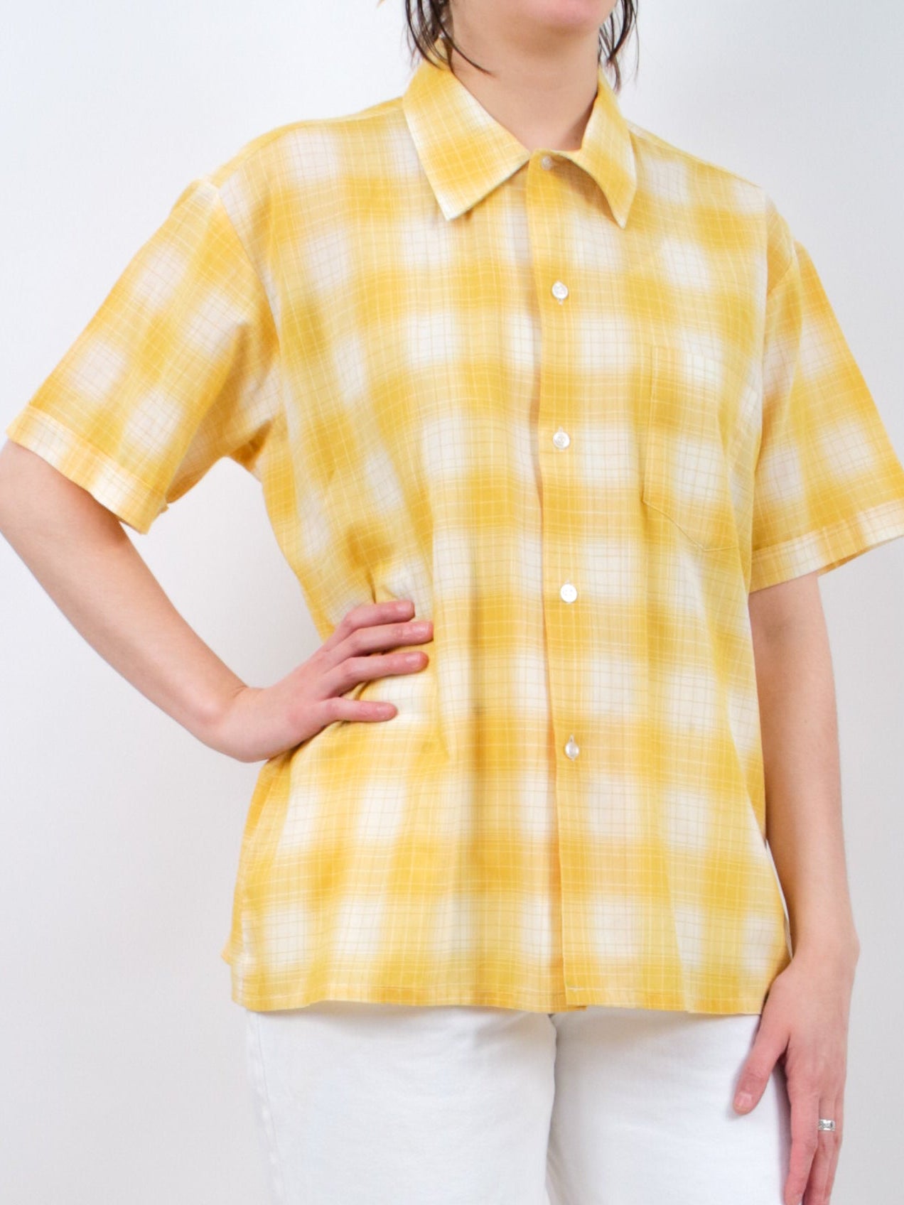 perm press dress shirts 1960s permanent yellow men's checkered shirt V870 – Erin Templeton WK11223 Split Sequin Dresses Off 17Length Monogram:No Monogram