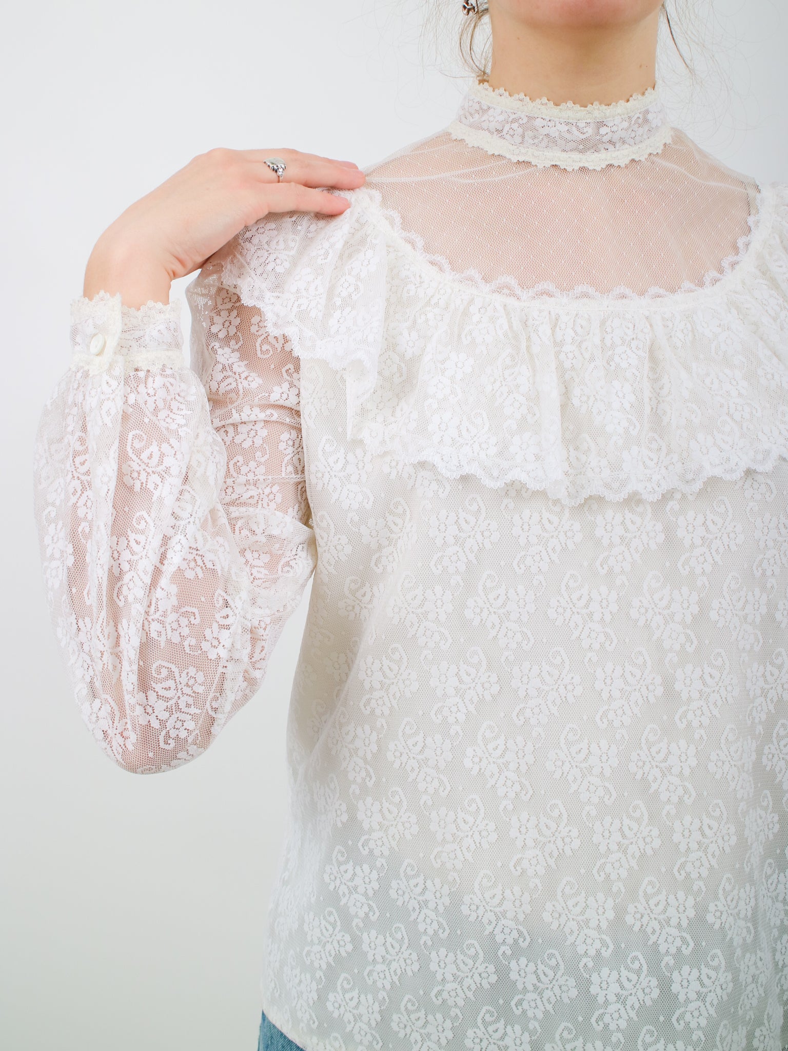 Vintage 1970s Gunne Sax Lace Blouse Selected by