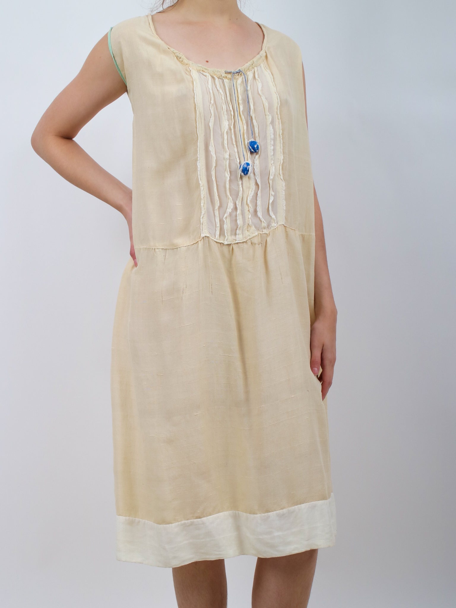 1920s Flapper Era Silk Bibbed Slip Dress V651 Erin Templeton 1920s Flapper Era Silk Bibbed Slip Dress V651 Erin Templeton