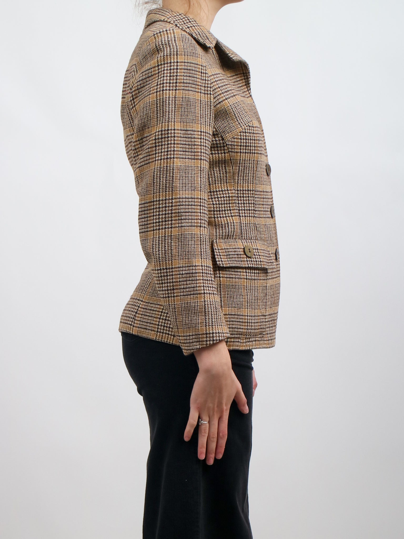 1940s Brown and Black Burberrys Harris Tweed Blazer V542 – Erin