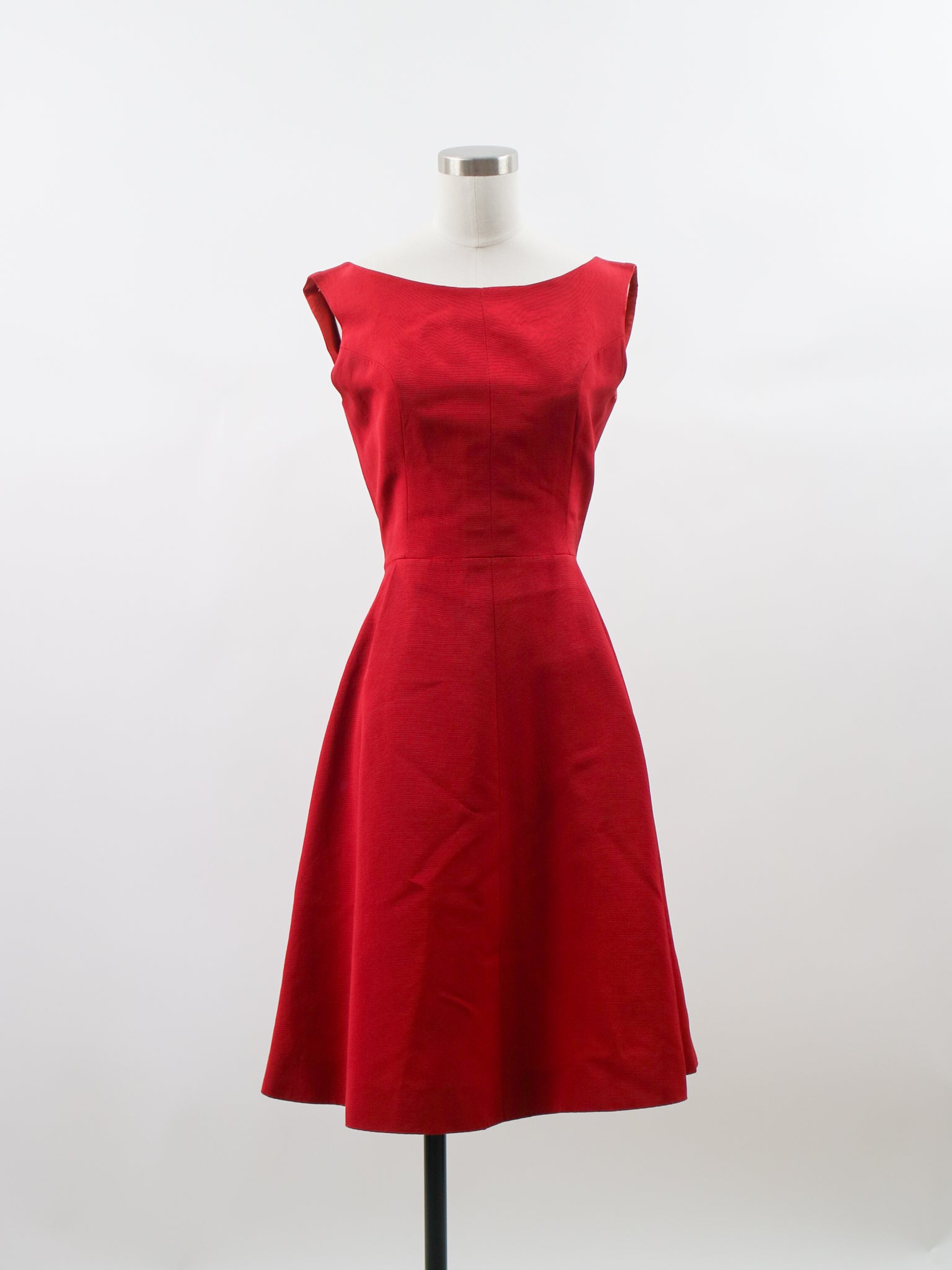 Early 1960s Raspberry Red Givenchy Université Designer Low Back