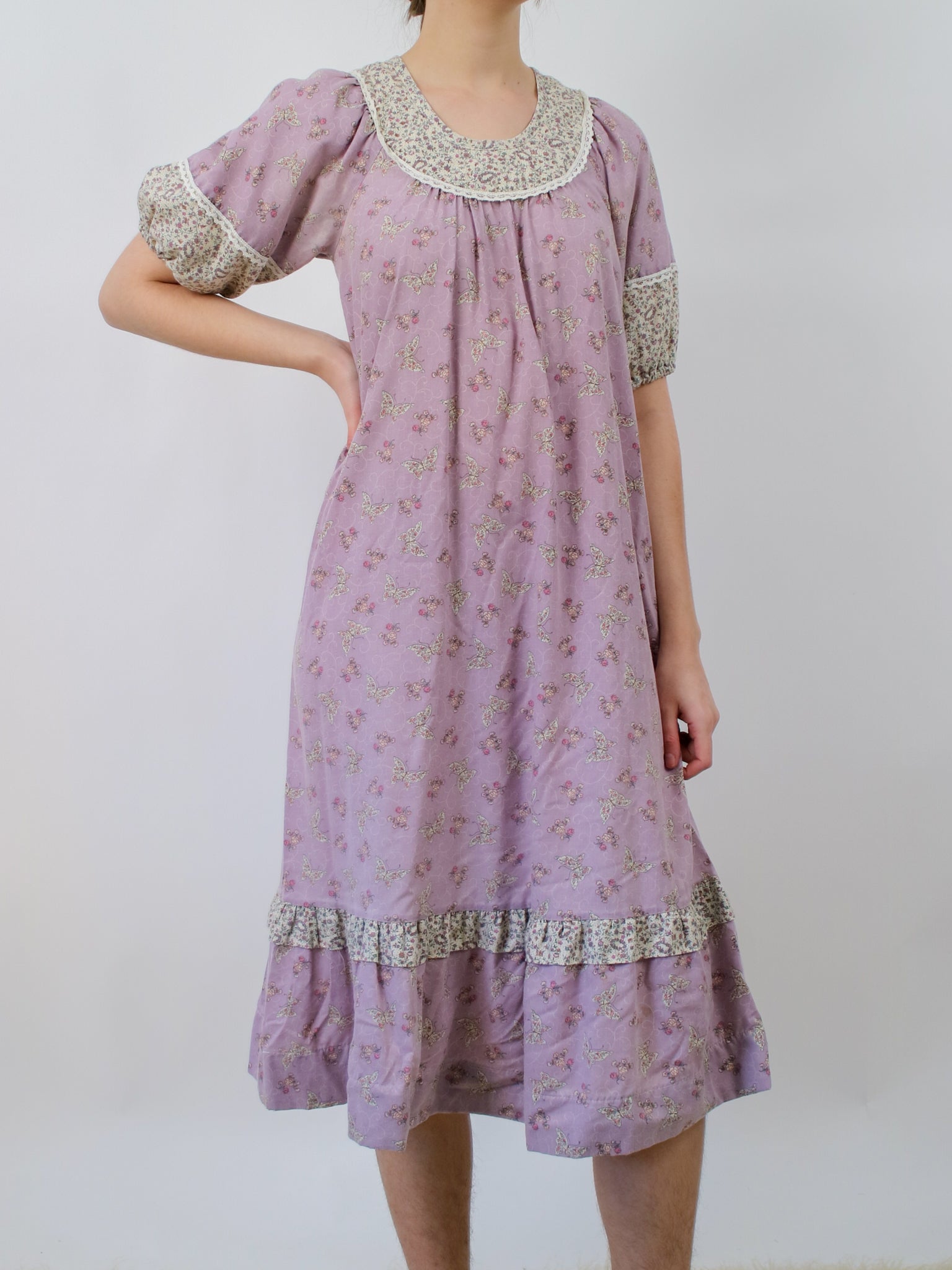 purple tent dress 70s Dress Style | Purple Bell Sleeve Tent Dress