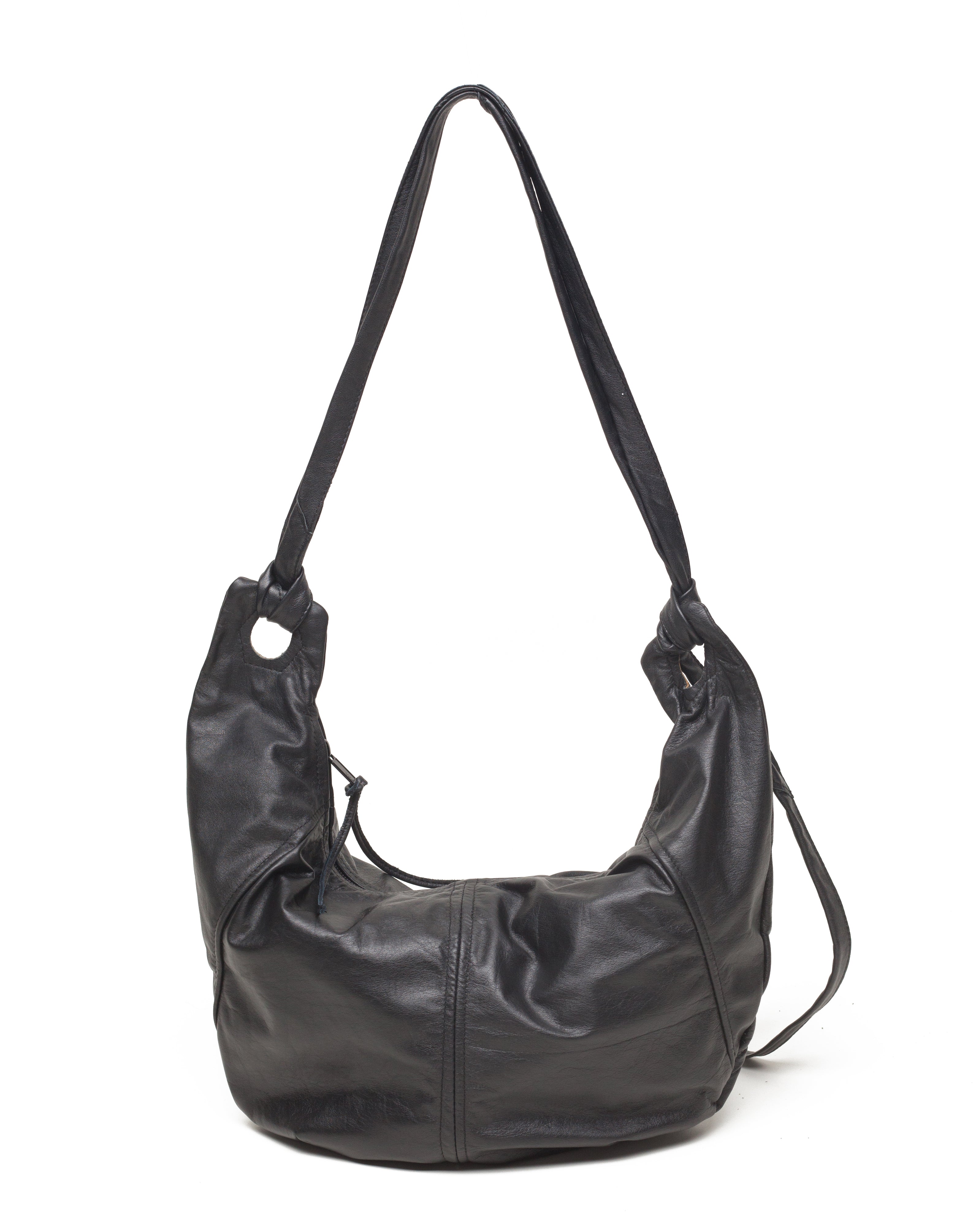 Large black leather bag discount